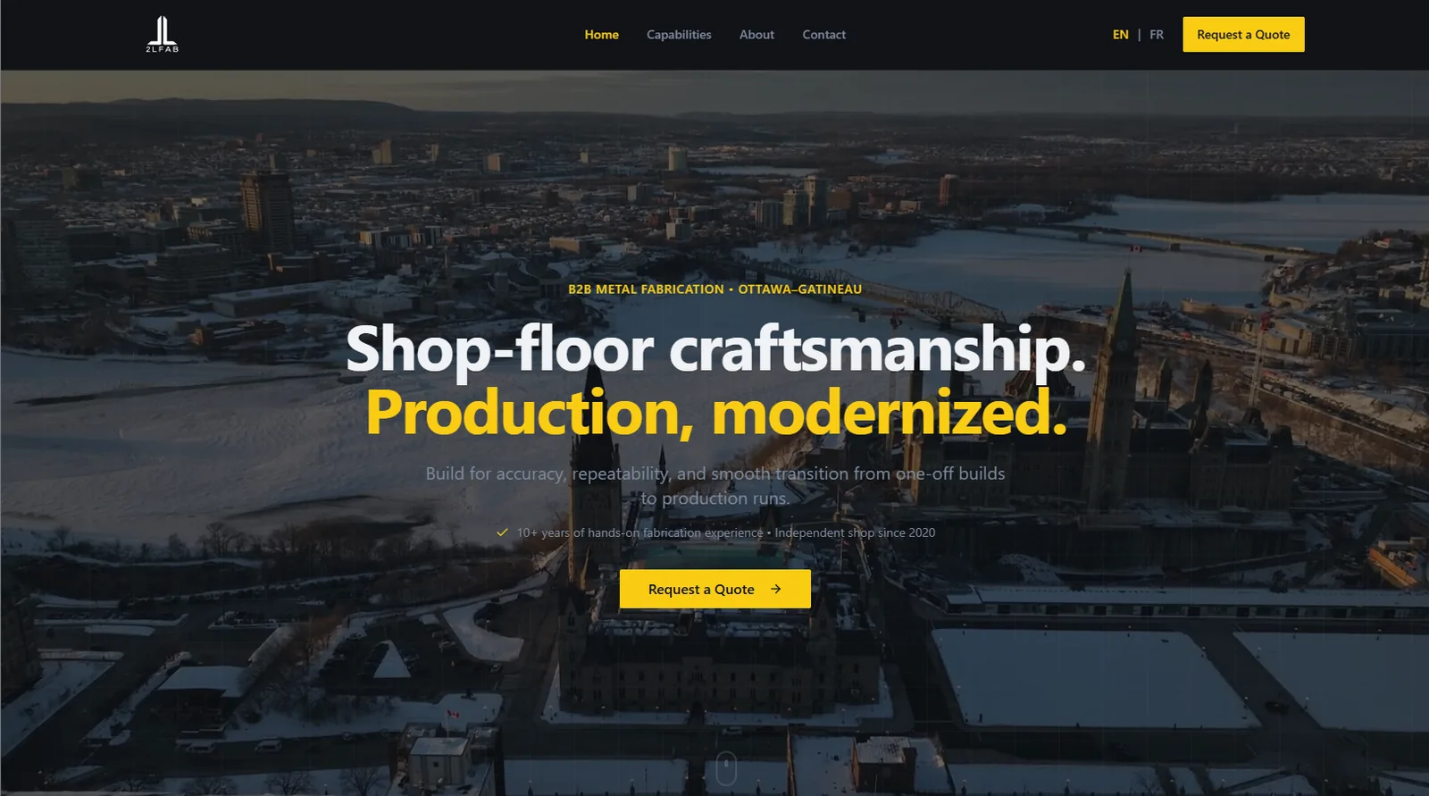 2LFAB Inc. — Ottawa, ON — Past work and quote requests for a growing fabricator